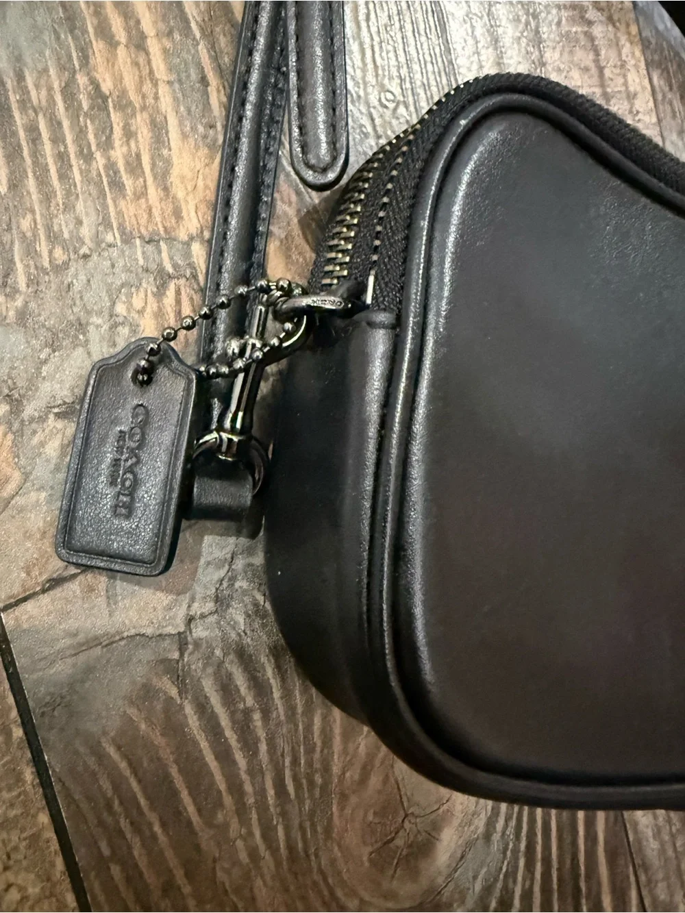 Coach Black Leather Crossbody with Multicolor Butterfly Appliqués